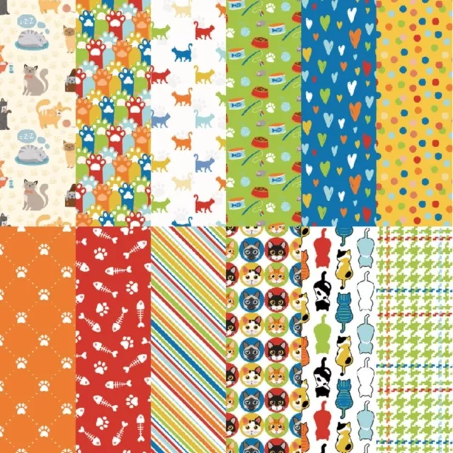 24 Sheets 6"x6" Scrapbooking Patterned Paper for Cat Kitten Background Pad Handm