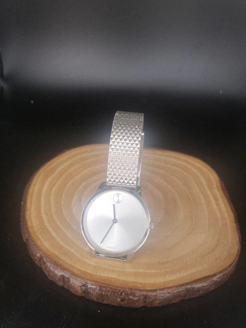 Orologio Movado Bold da uomo 925 cassa e quadrante in argento con cinturino in rete (Ster 425