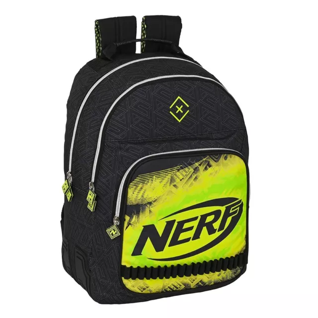 Zaino Scuola Tondo Americano Nerf Doppio Scomparto Nero Safta