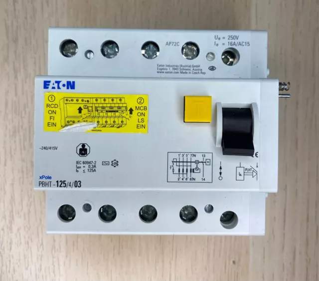 Residual current circuit breaker. 125A EATON PBHT-125/4/03 /#Z M0LD 1200