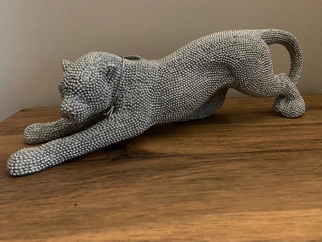 Leonardo Silber Kunst funkelnd Gepard Ornament Tier Statue Figur