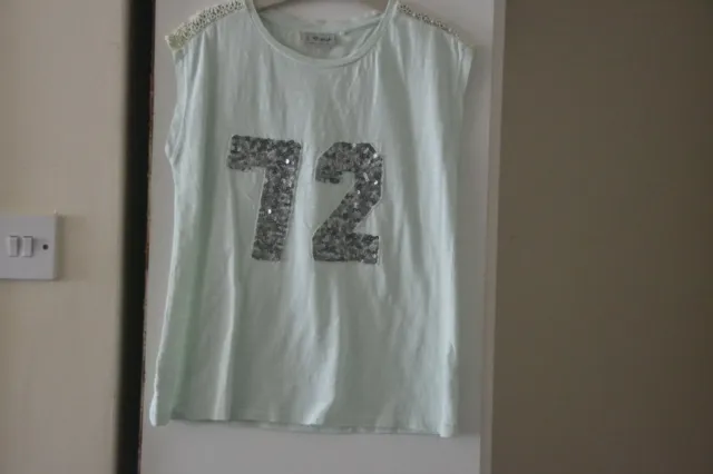 Next Girls Tshirt Top 10 Years Sequins - Worn Once In Excellent Condition