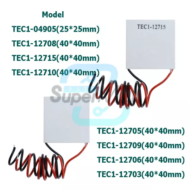 TEC1 12706 12715 Heatsink Thermoelectric Cooler Cooling Peltier Plate 40*40mm