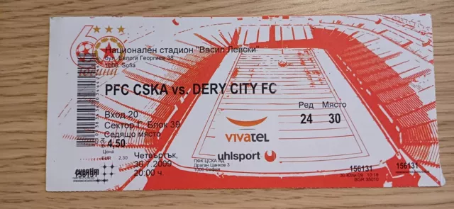 Ticket 2009 CSKA Sofia vs. Derry City Europa League