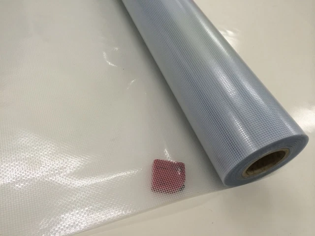 LKW-Plane, Gewebeplane: 1,20m o. 2,40m x Wunschmaß -- Transparent -- ca.600g/m²