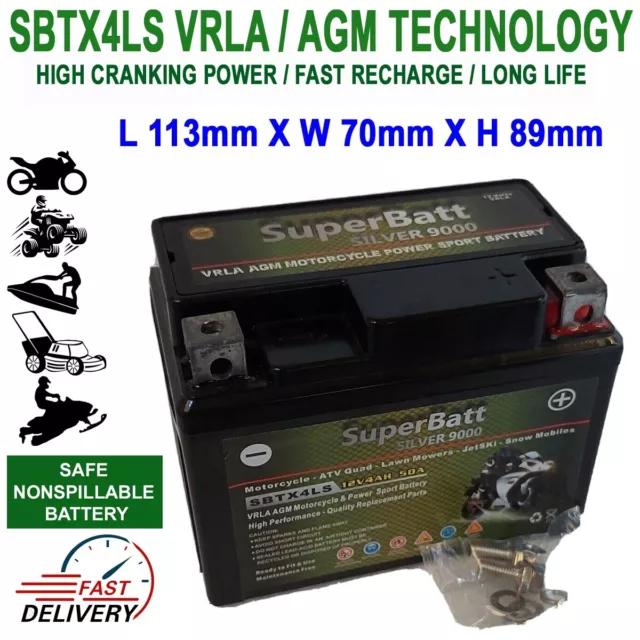 Sbtx4Ls Agm Battery Replace Ct4L-Bs Ct4Lbs Yt4L-Bs Ft4L-Bs Ctx4L-Bs Ytx4L-Bs