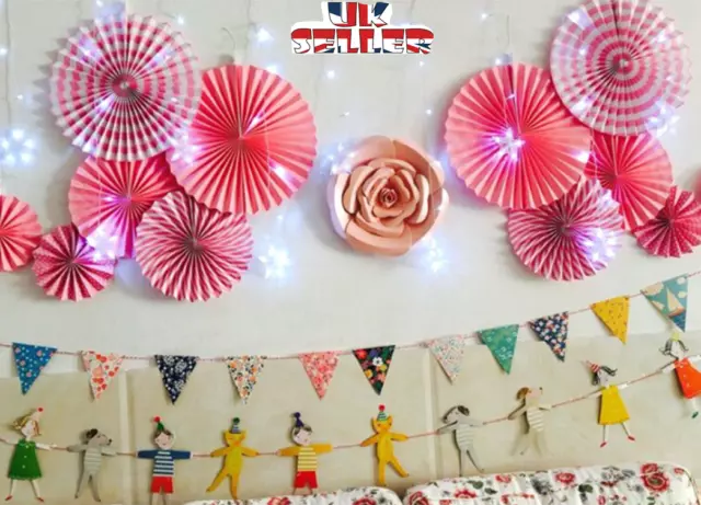 6 x Paper Fan Flowers Wedding Baby Birthday Party Tissue Paper Table Decoration