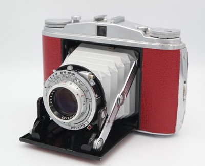 Agfa Macchina Fotografica AGFA ISOLETTE a Soffietto Custodia Pelle Fotocamera Vintage 
