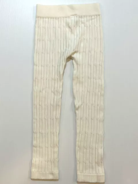 Baby Girls Size 1 Ivory cable knit leggings 2