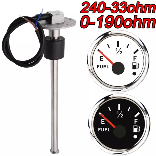 52mm Car Fuel Level Gauge 240-33ohm/0-190ohm Fuel Level Gauge Sensor Sender Unit