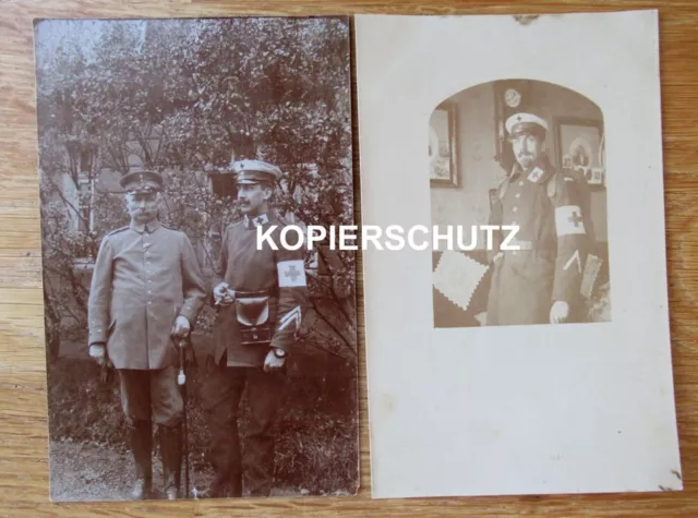 2 alte Portrait Fotos Deutsches Rotes Kreuz / DRK / Freiwilliger Sanitätsdienst