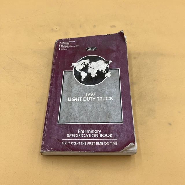 1997 FORD LIGHT Duty Truck Specifications Book Manual F150 F250