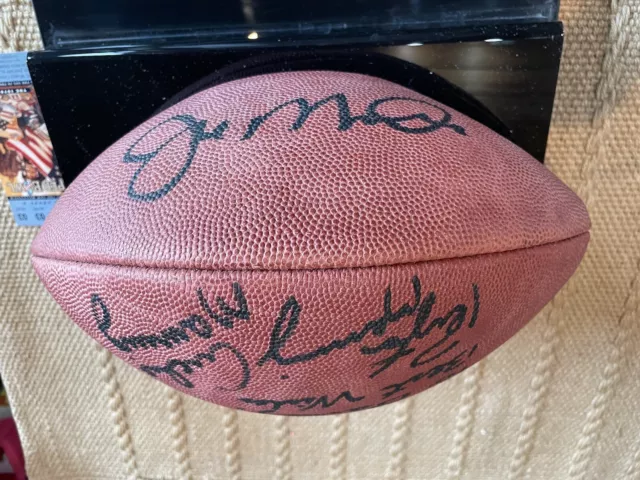 Joe Montana Peyton Manning Archie Manning Signed Football with IAR From Beckett