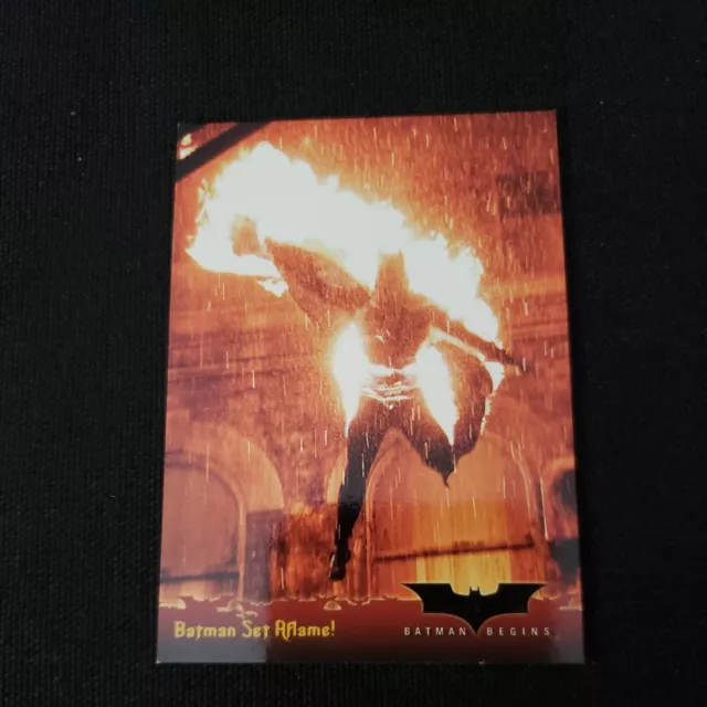 2005 Batman Begins Movie Card #53 Batman Set Aflame!