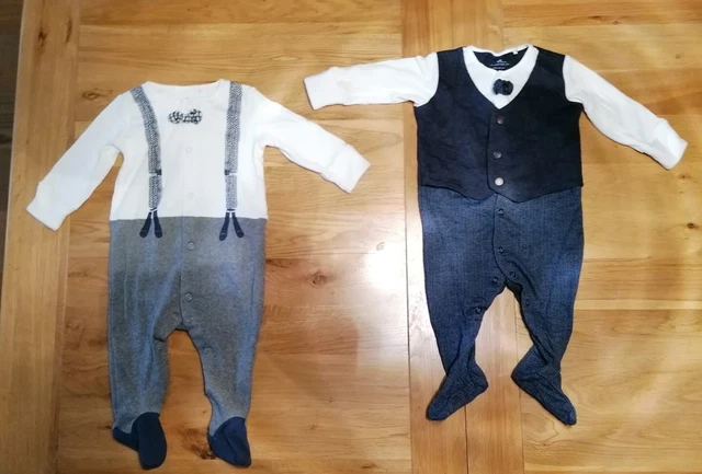 2 Next Baby Boy’s ‘Suit’ Babygrow/ Bodysuit /Party /Wedding, 3-6 months