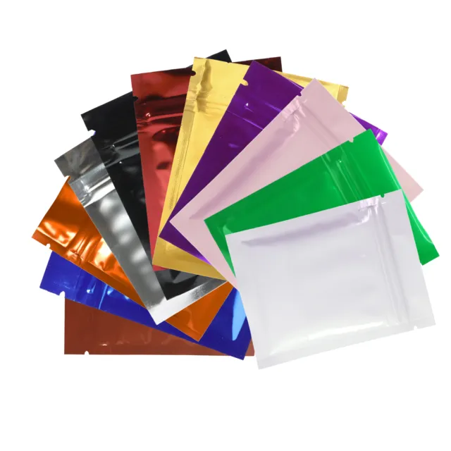 10-200pcs New Flat Metallic Mylar QuickQlick™ Bags in Different Colors and Sizes