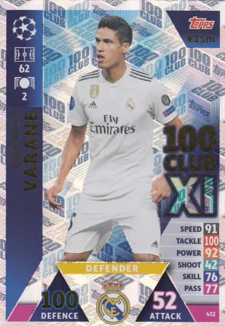 Champions League 18/19 - Karte 432 - Raphael Varane - 100 Club XI