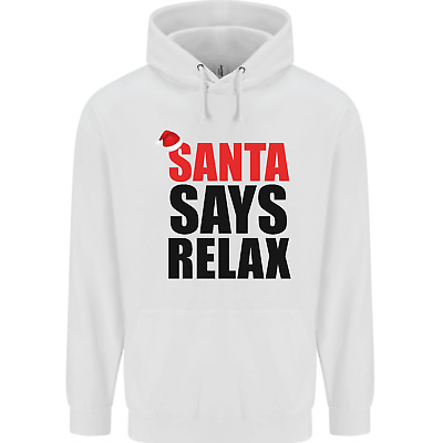Christmas Santa Says Relax Funny Xmas Childrens Kids Hoodie