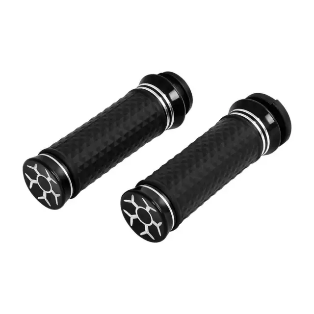 Black 1'' CNC Electric Handle bar Hand Grips Fit For Harley CVO Softail Deluxe