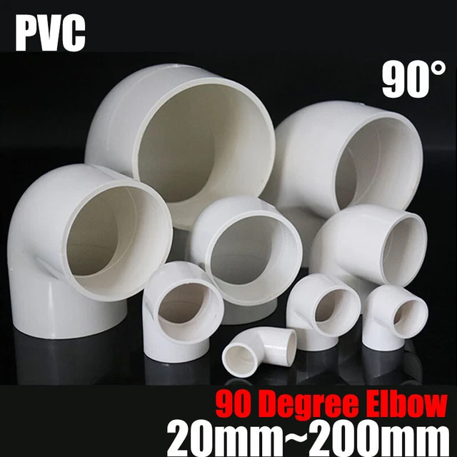 90 DEGREE ELBOW PVC Pipe Coupling Connector White Inner Diameter 20mm