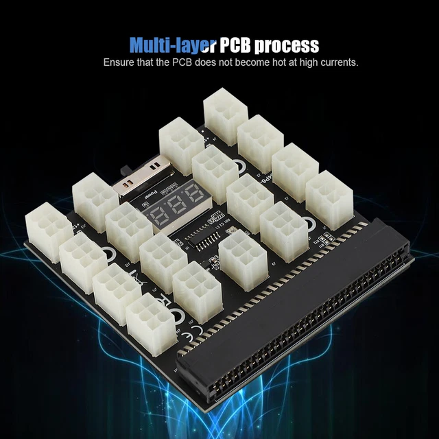 PCI E 17x 6pin 12V Mining Server Power Supply Adapter Converter Board With L HB0