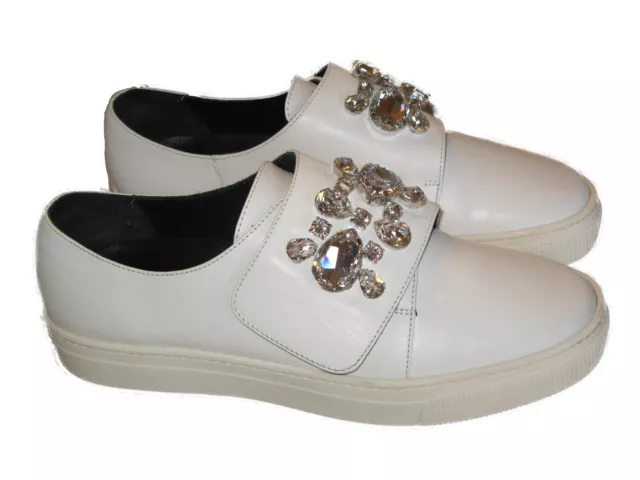 ZCD Montreal Italian Fashion Sneaker Women Sz EU 40 USA 9 White Embellished $600 2