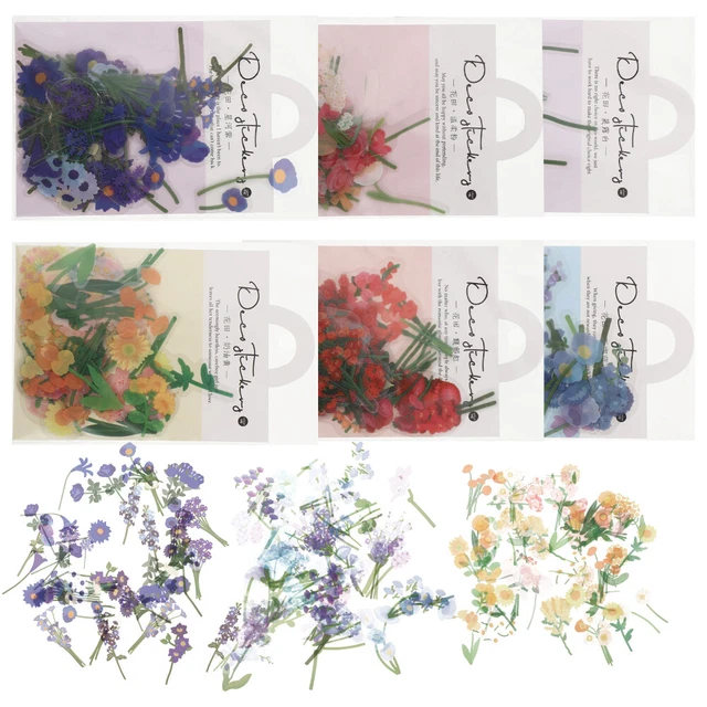 6 Packs Hand Account Decal Flower Plant Stickers Kids Travel Water Bottle