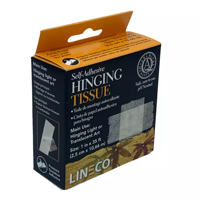 Lineco Self Adhesive Hinging Tissue 25mm x 10m light translucent tape pH neutral