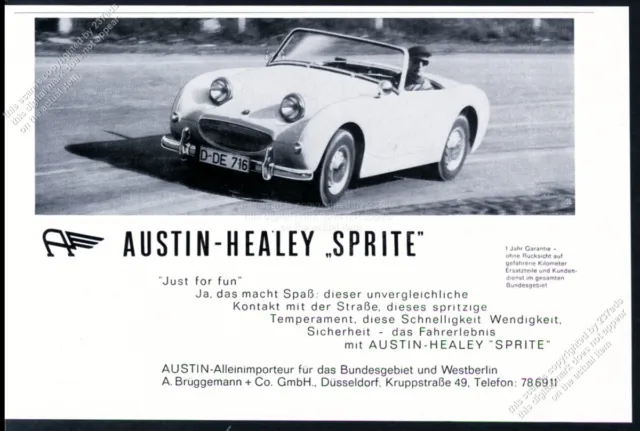 1961 Austin Healey Sprite car photo German vintage print ad