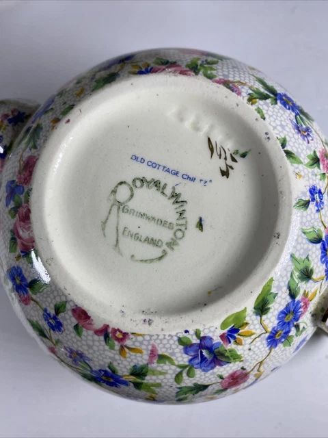 Royal Winton England Grimwades Old Cottage Chintz Tea Pot Strawberry Fenial Cn 8