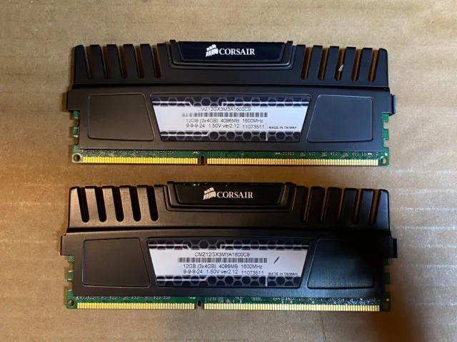 8GB (2x4GB) Corsair CMZ12GX3M3A1600C9 PC3-12800U DDR3-1600MHz non-ECC Unbuf RAM