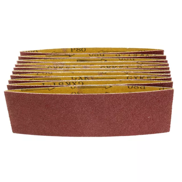 3-Inch x 18-Inch Aluminum Oxide Sanding Belt 80 Grits Lapped Joint 10pcs