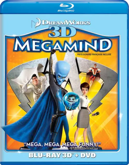 Megamind (Blu-Ray 3D + DVD) (Blu-Ray) (Bilingu Neuf Bleu