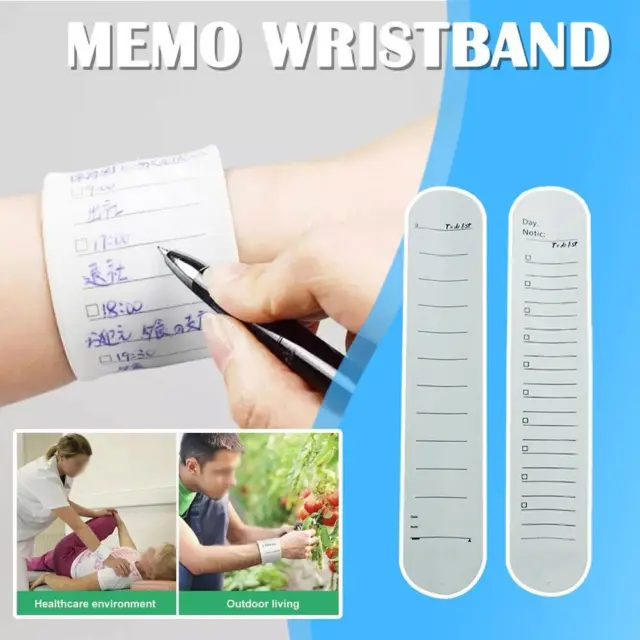 Circle Memorandum Wrist Band Waterproof Erasable Repeat Use Wristband.
