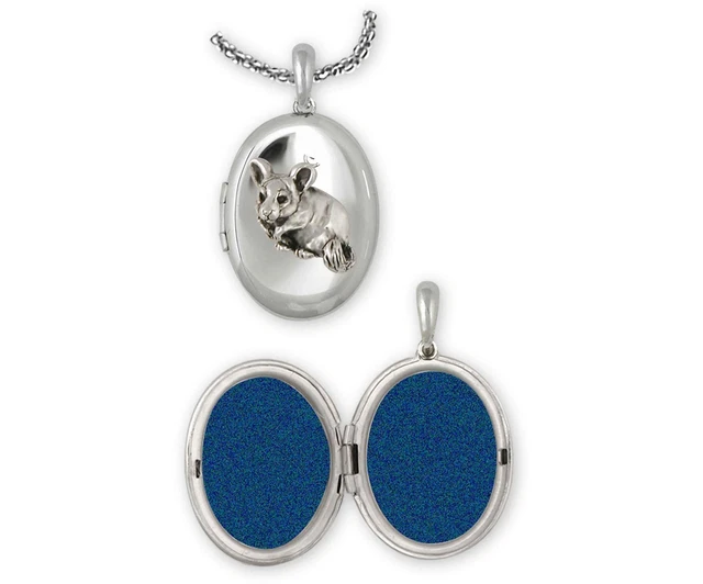 Chinchilla Jewelry Sterling Silver Handmade Chinchilla Photo Locket  CL5-V