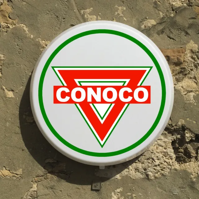 Conoco Led Sign Wall Mounted Light Box Garage Oil Vintage Petroliana Automobilia