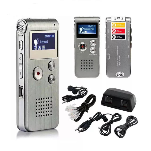 8G Digital Diktiergerät Tragbar Aufnahmegerät Audio Sound Voice Recorder MP3 DHL
