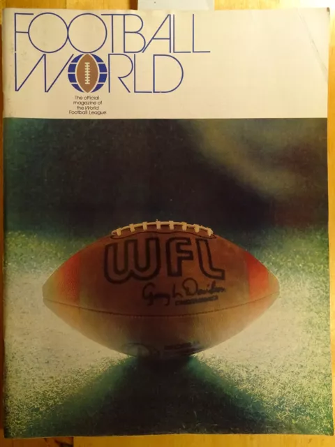 WFL World Football League Magazine  1974 Chicago Fire vs Memphis Southern