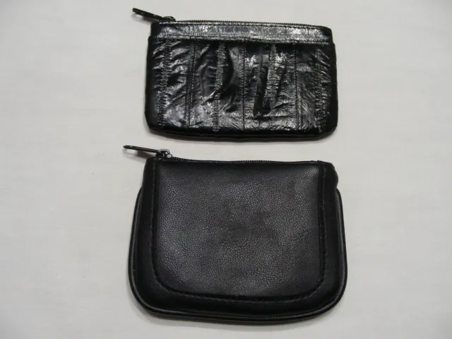 LOT OF 2 - 1 Faux Leather & 1 Vinyl - Coin Purse Wallets!