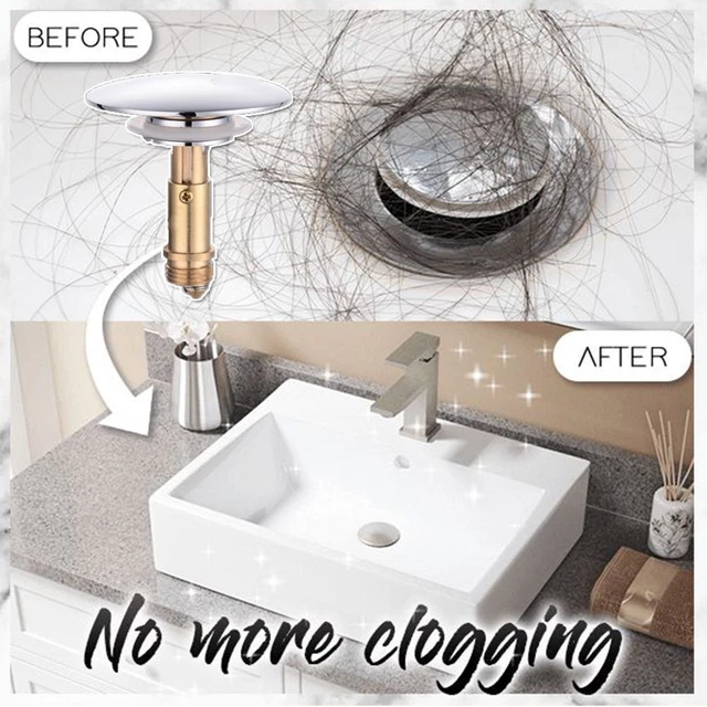 thumbnail image 2 of Buy No Overflow Wash Basin Drain Filter Bounce Core Sink Drain Plug Pop 2 of 12