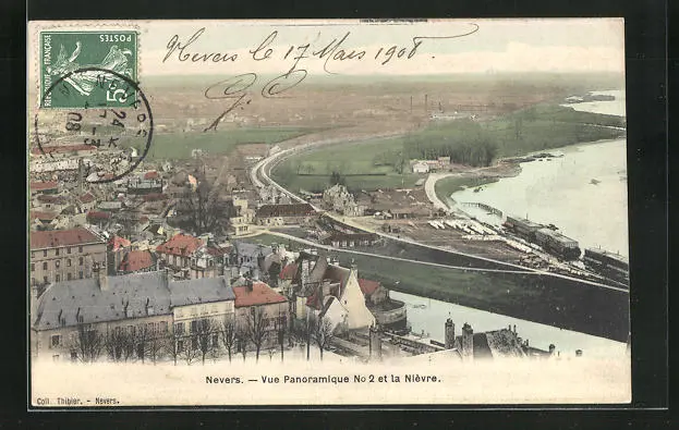 CPA Nevers, Vue Panoramique et la Nièvre 1908