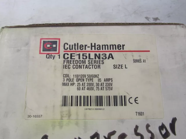 New Cutler-Hammer CE15LN3A Series A1 Size L 85A 75HP Contactor Kit