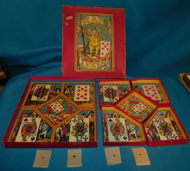 Coffret Jeux Société Début XXe – Dés, Loto, Nain Jaune, Puce – France – Rare