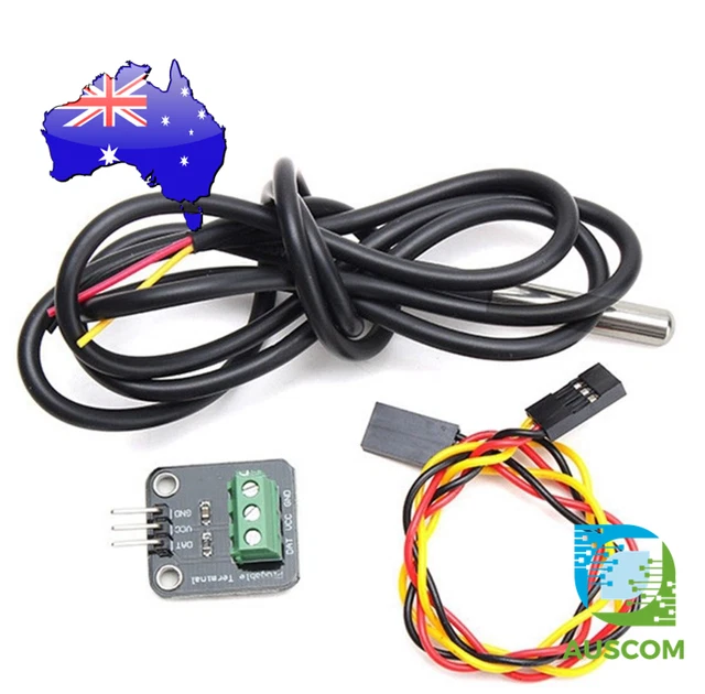 DS18B20 TEMPERATURE SENSOR Module Probe With Terminal Adapter For ...
