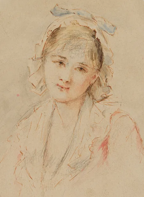 Damenporträt mit Haube, um 1820, Federzeichnung Romantik Unbekannt (19.Jhd)