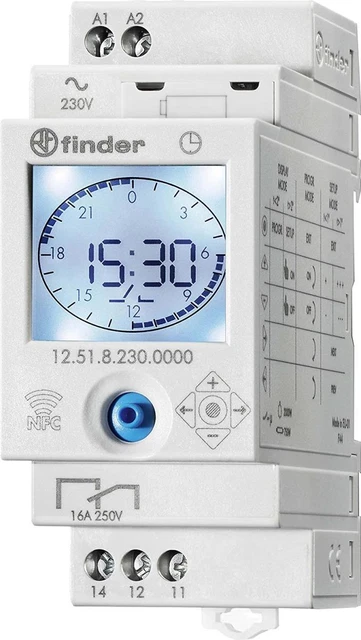Finder 125182300000PAS temporizador diurno temporizador semanal temporizador digital 16A 230AC