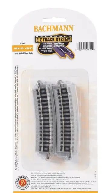 BACHMANN N SCALE E-Z TRACK 19" RADIUS CURVE (6) SECTIONS E-Z Track BAC44804 NEW