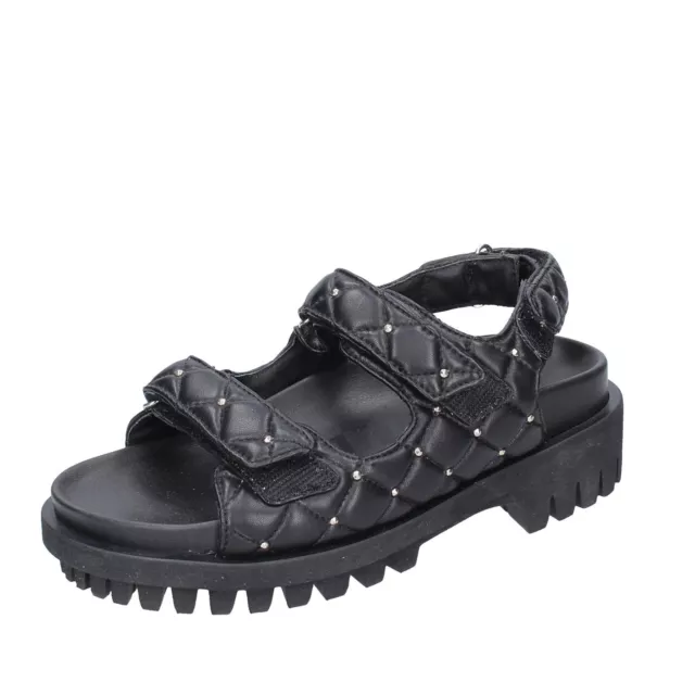 Women's Shoes STOKTON 37 Eu Sandals Black Leather Studs EY975-37