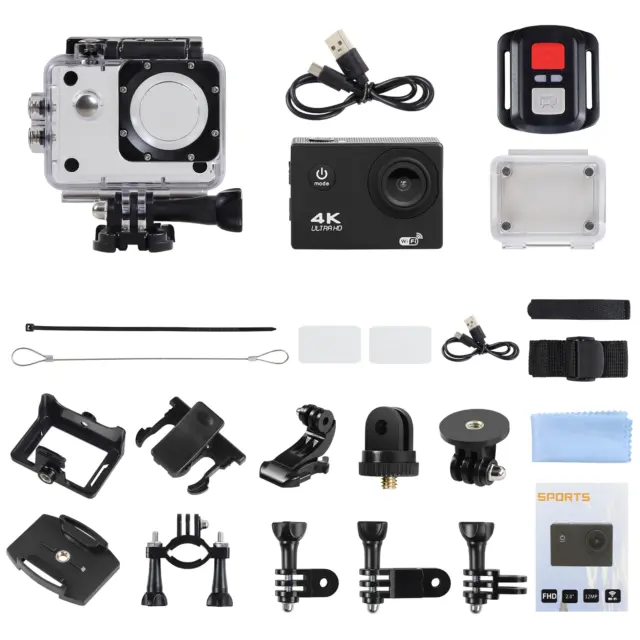 4K WiFi Action Camera Waterproof Sports Camera HD 1080P Screen Underwater Camera 2