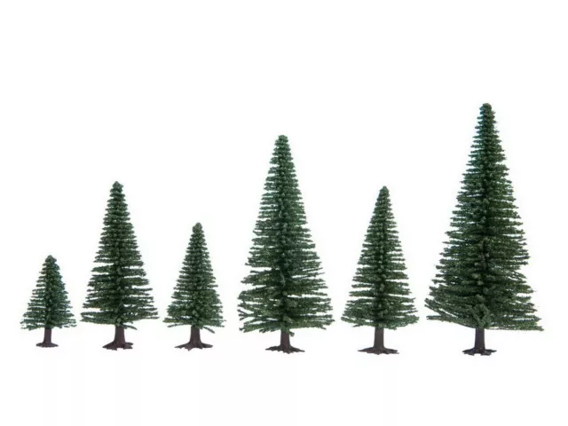 NOCH HO, TT Scale Model Fir Trees (10pcs, 5 - 14cm)